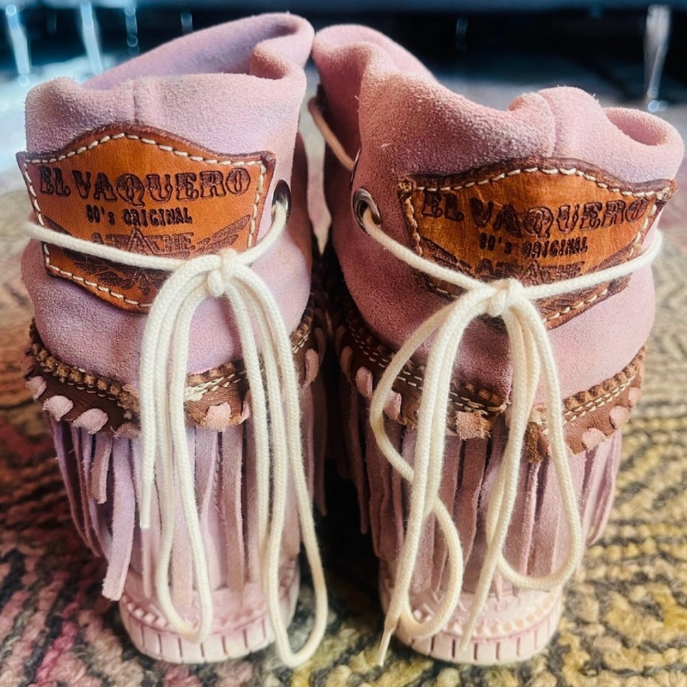 EL VAQUERO PINK MOCCASIN BOOTS - Picture 1 of 9